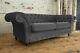 Handmade 3 Seater Grey Velvet Chesterfield Sofa, Reflex Cushion, Other Colours