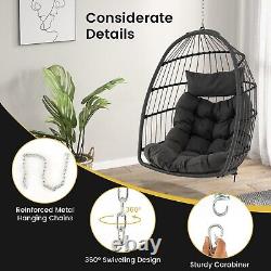 Hanging Egg Chair Egg Swing Hammock Chair with Head Pillow & Large Seat Cushion