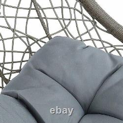 Hanging Egg Chair Rattan Garden Swing Chairs Patio Indoor Outdoor With Cushion