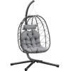 Hanging Egg Chair Rattan Swing Chairs Stand&cushion Garden Patio Outdoor Indoor