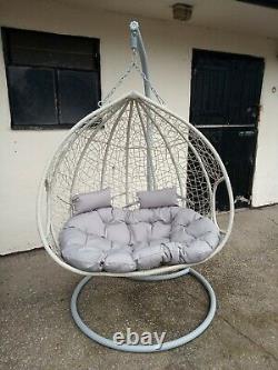 Hanging Egg Chair With Cushion Rattan Style Double Single Grey swing garden 2020