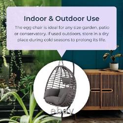 Hanging Garden Swing Egg Chair Indoor Outdoor Patio Seat Grey Furniture Outside