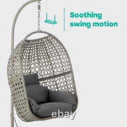 Hanging Hammock Garden Cocoon Egg Chair Swing 1/2 Person Removable Cushions UK