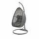 Hanging Egg Chair In Brown Rattan With Thick Grey Cushion, Hanging Egg Love Seat