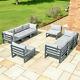 Harrier Grey Aluminium Sofa Set 8 Seats Premium Outdoor / Garden Furniture