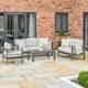 Harrier Outdoor Sofa & Table Furniture Set Grey/white Luxury Garden Sofas