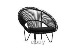 Heal's Roy Black Faux Wicker Outdoor Cocoon Chair RRP £937
