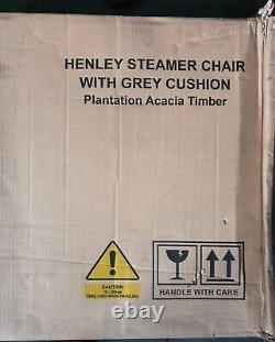 Henley Steamer Chair With Grey Cushion Royalcraft