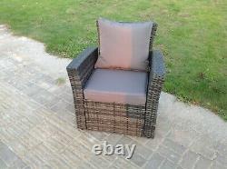 High Back Rattan Arm Chair Patio Outdoor Garden Furniture With Cushion