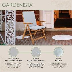 Highback Dining Chair Cushion Seat Pads Garden Tie On Outdoor Removable Cover