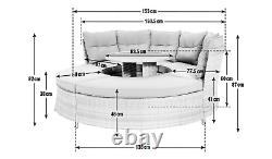 Home Saturn 8 Seater Rattan Garden Sofa Set Grey