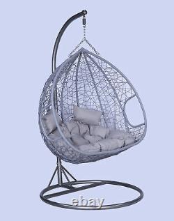 Huge Sale High Quality Double 2 Seater Rattan Hanging Egg Chair with FREE Cover