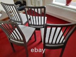IKEA EKEDALEN 4 Dining Chairs DARK BROWN with LIGHT GREY CUSHION COVERS VCG