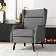 Itzcominghome Wing Back Fabric Grey Armchair Sofa Lounge Modern Chair Cushion