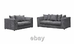 JUMBO CORD ORIGINAL CHICAGO BRAND NEW 3+2 Sofa Swivel Chair SALE Grey Black