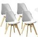 Jamie Dining Chair, Eiffel Inspired, Solid Wood Abs Plastic, Soft Padded Seats