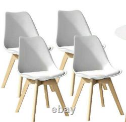 Jamie Dining Chair, Eiffel Inspired, Solid Wood ABS Plastic, Soft Padded Seats