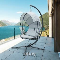 Jarder Luna Egg Chair Hanging Swing Seat Patio Garden Outdoor Light Grey