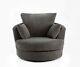 Jumbo Cord High Back Cushions 3 2 Seater Sofa Suite Set Footstool Corner Grey Uk