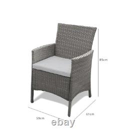 Kemble Outdoor Dining Chairs Set Of 2 Grey Rattan