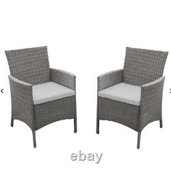 Kemble Outdoor Dining Chairs Set Of 2 Grey Rattan