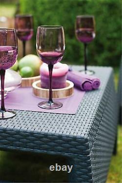 Keter Corfu Lounge Set Outdoor 4 Seater Rattan Garden Furniture Table Chairs Set