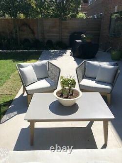 La Redoute Nordic Grey Rope Garden Sofa & 2 X armchairs Still Online RRP £2399