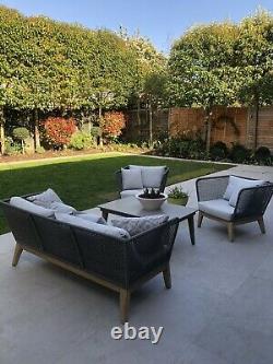 La Redoute Nordic Grey Rope Garden Sofa & 2 X armchairs Still Online RRP £2399