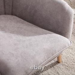 Large Comfty Wingback Armchair Leisure Lazy Sofa Chair Padded Seat Accent Grey