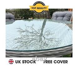 Luxury Grey Rattan effect 4 seater Dining set