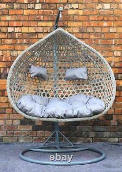 Luxury Rattan Swing Egg Chair Garden Patio Indoor Outdoor Hanging Wicker Chair