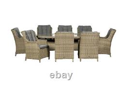 Luxury high-back Comfort 8 seater oval garden furniture Set Delivery in April/ma