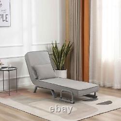 Makika Sofa Bed Recliner Chair Folding Armchair with Pillow Lounger Seat Grey