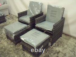 Maze Living Rattan Cube Outdoor Garden Chairs x2 & Footstools x2