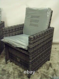 Maze Living Rattan Cube Outdoor Garden Chairs x2 & Footstools x2