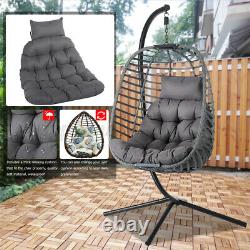 Meigar Rattan Swing Egg Chair Hangging Chair Single withCushion Patio Garden Home