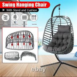 Meigar Swing Egg Chair Hanging Rattan Chair Folding Single withCushion Garden