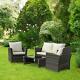 Mix Grey Rattan Wicker Patio Garden Furniture Set 4 Seat Sofa Set Armchair Uk