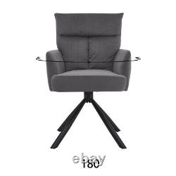 Modern Accent Armchair Single Lounge Velvet Padded Cushion Seat 180° Swivel Base