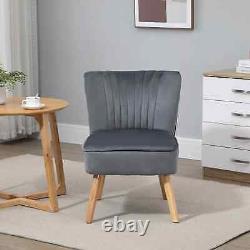 Modern Accent Chair Single Relax Reading Sofa Armless Padded Cushion Seat Grey