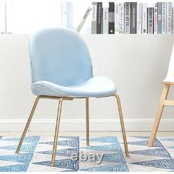 Modern Gold Legs Beetles Backrest Dining Chairs with Velvet Cushion Lounge Seats