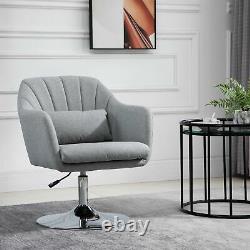 Modern Lounge Reading Chair Padded Office Sofa Seat Cushion Pillow Swivel Grey