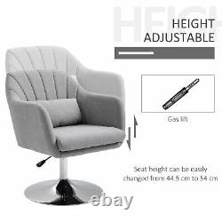 Modern Lounge Reading Chair Padded Office Sofa Seat Cushion Pillow Swivel Grey
