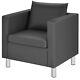 Modern Single Sofa Chair Pu Leather Armchair Couch With Cushion Home Accent Chair