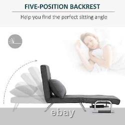 Modern Sofa Bed Single Adjustable Recliner Cushion Lounge Chair Seat Pillow Grey