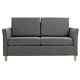 Modern Sofa Chair 2 Person Lounge Seat Linen-feel Padded Cushion Flat Dorm Grey