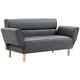 Modern Sofa Chair Faux Leather Padded Lounge Cushion Seat Adjustable Arms Grey