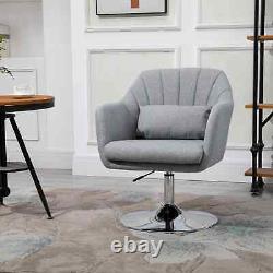 Modern Swivel Chair Adjustable Linen Sofa Padded Lounge Seat Pillow Cushion Grey