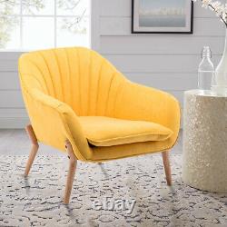Modern Teal Blue/YellowithGray Fabric Cushion Siting Tub Chair Armchair Occasional