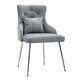 Modern Velvet Accent Dining Chairs Lounge Armchair With Cushion & Chrome Legs